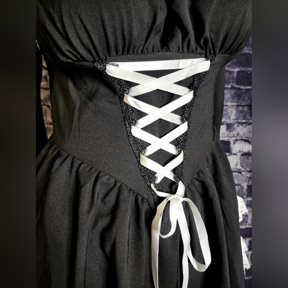 NWT! Cottage Witch Goth Lace Bell Sleeve Peasant Dress ~ by Dark In Love - Picture 9 of 12